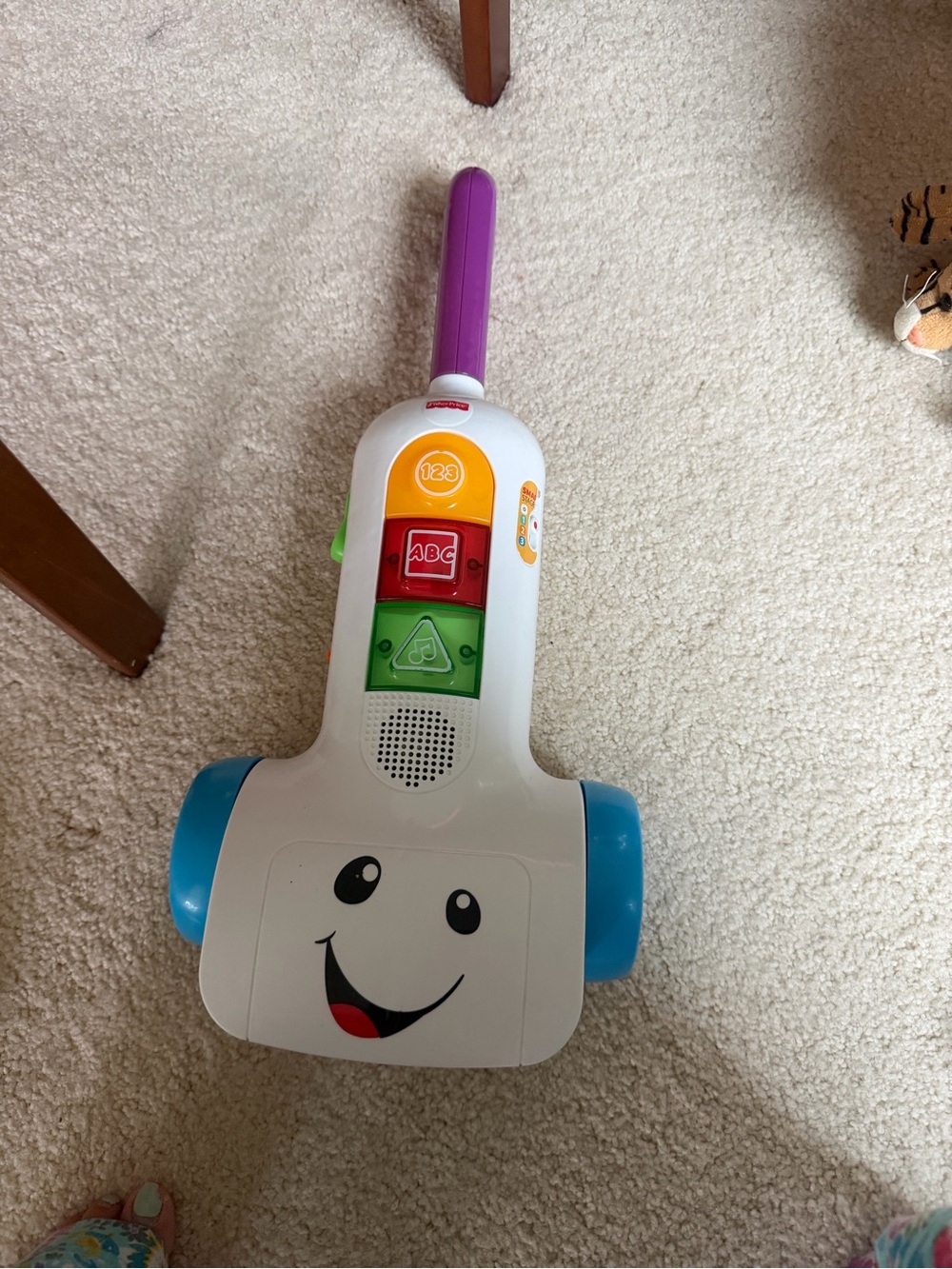 Fisher-Price Laugh & Learn Push Walker with Purple Handle and Blue Wheels